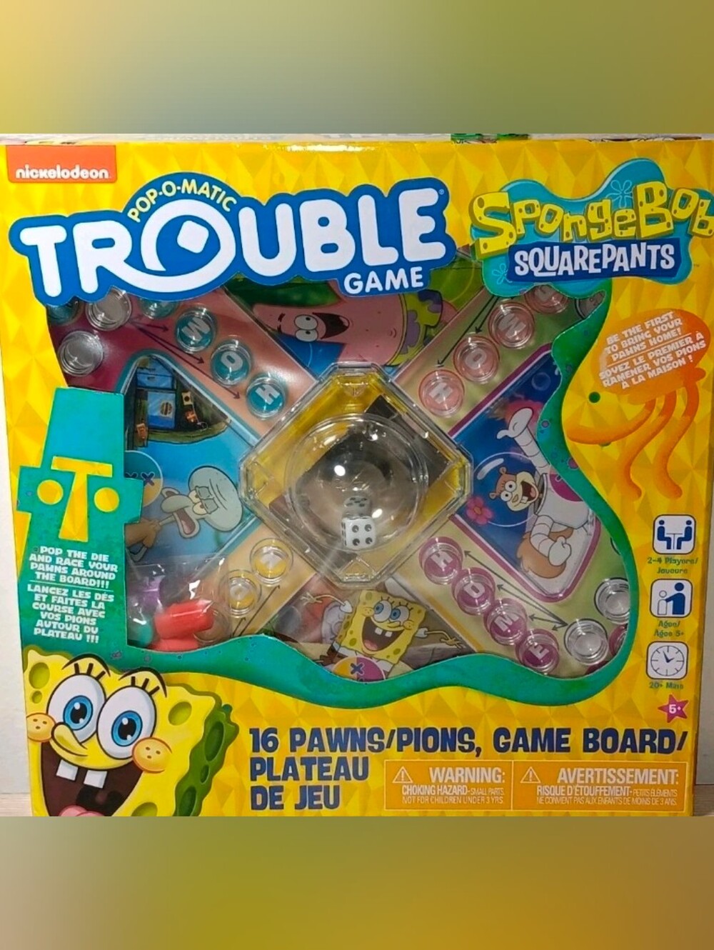 Spongebob Squarepants TROUBLE Pop-O-Matic Game Nickelodeon Hasbro NEW